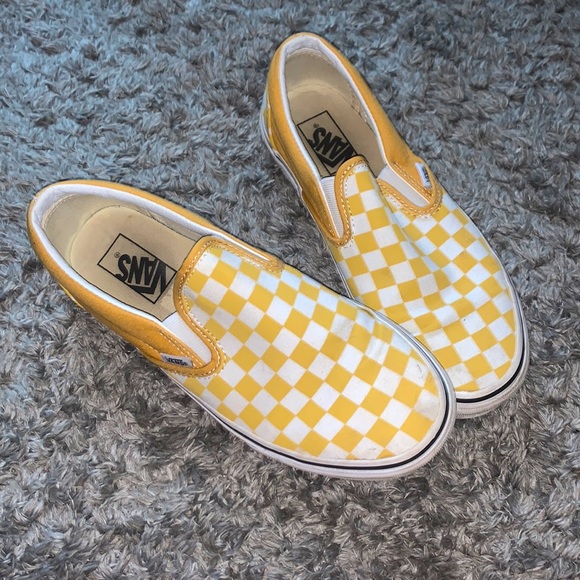 Vans Shoes - Yellow checkerboard vans